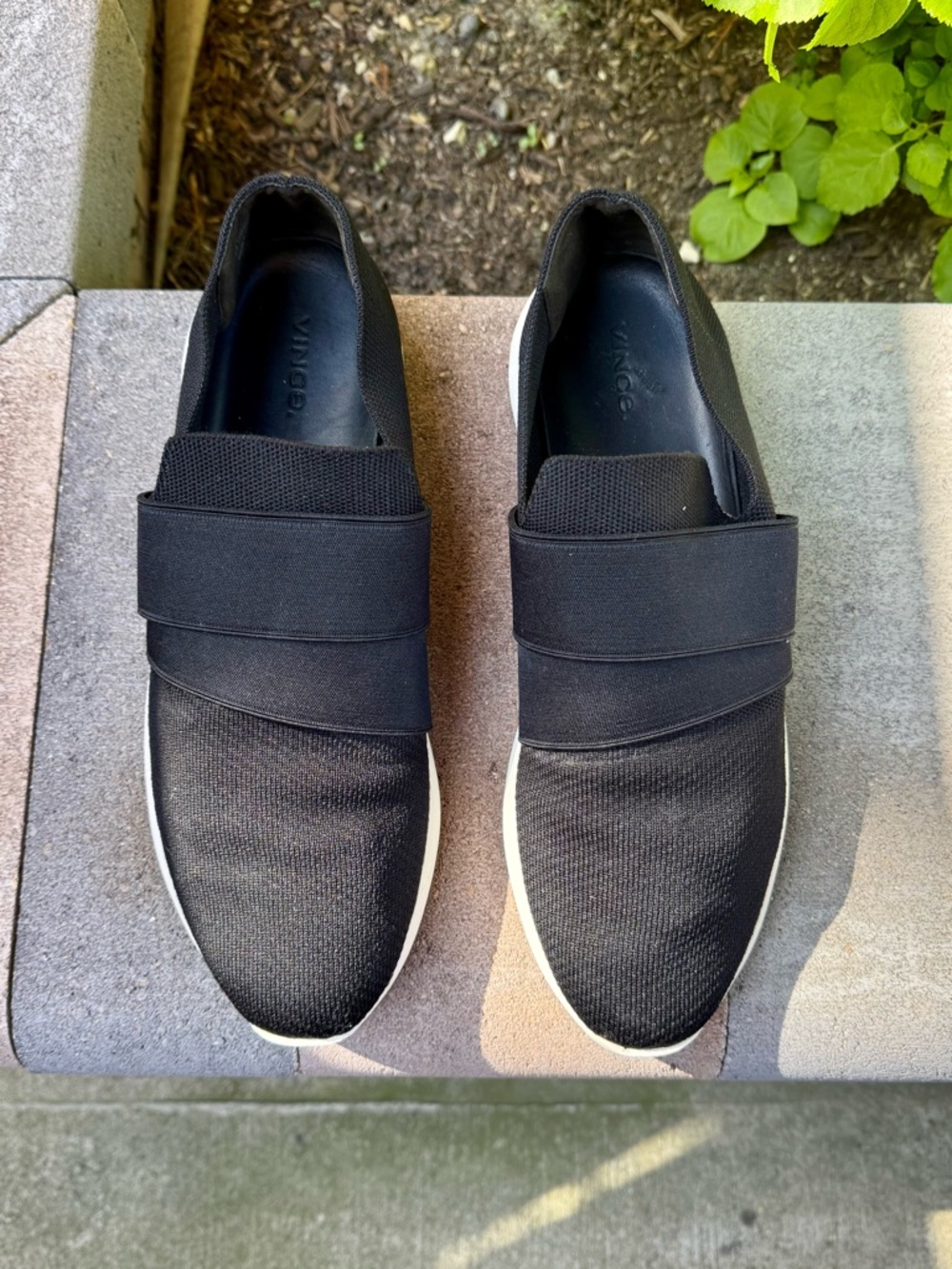 Vince Men’s Mesh Textile Slip On Shoes, Black, 10